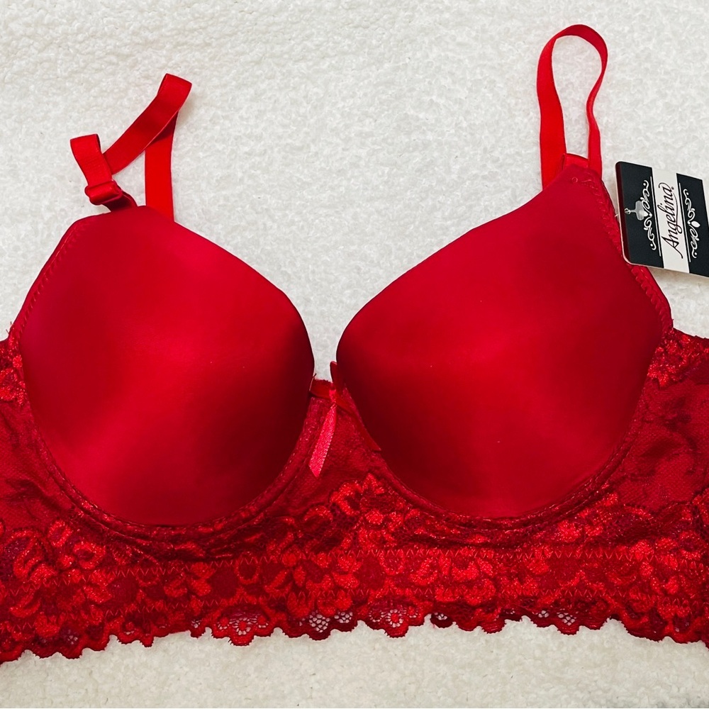 ANGELINA  Soft Light Lift Push-up Bra Lace 36C 38B THigh Quality"Popular Choice